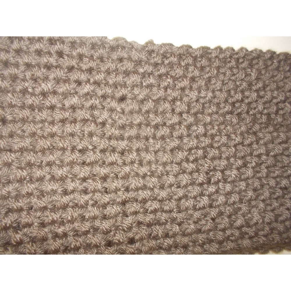 Handmade Chunky Knit Scarf Taupe Brown Garter Stitch Winter Accessory